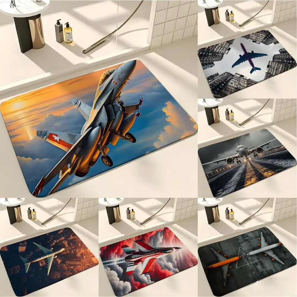 fashion P-plane Floor Mat Absorbent Floor Mat Non-Slip Entrance Rug for Bathrooms Restrooms and Toilets