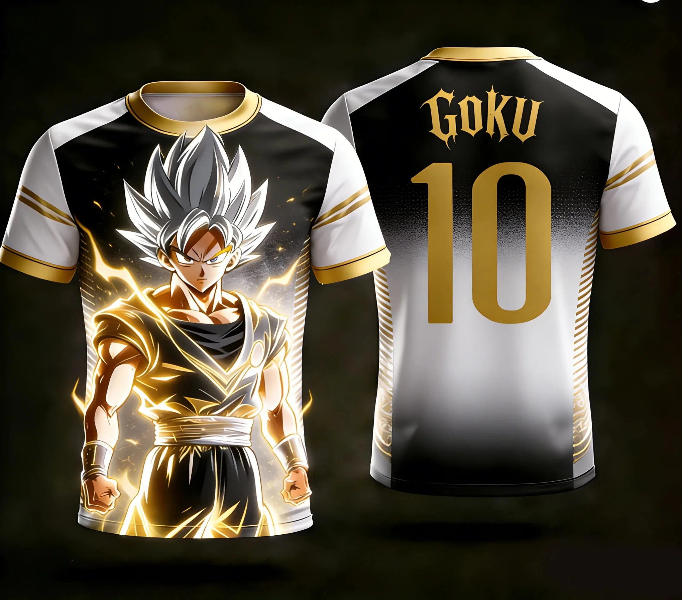 Heiße 2026 Japanische Anime Dragon Ball Fußballtrikots für Erwachsene (Herren/Damen) und Kinder – Wukong Anime Sport 3D NO.10 .7 T-Shirts Y2k