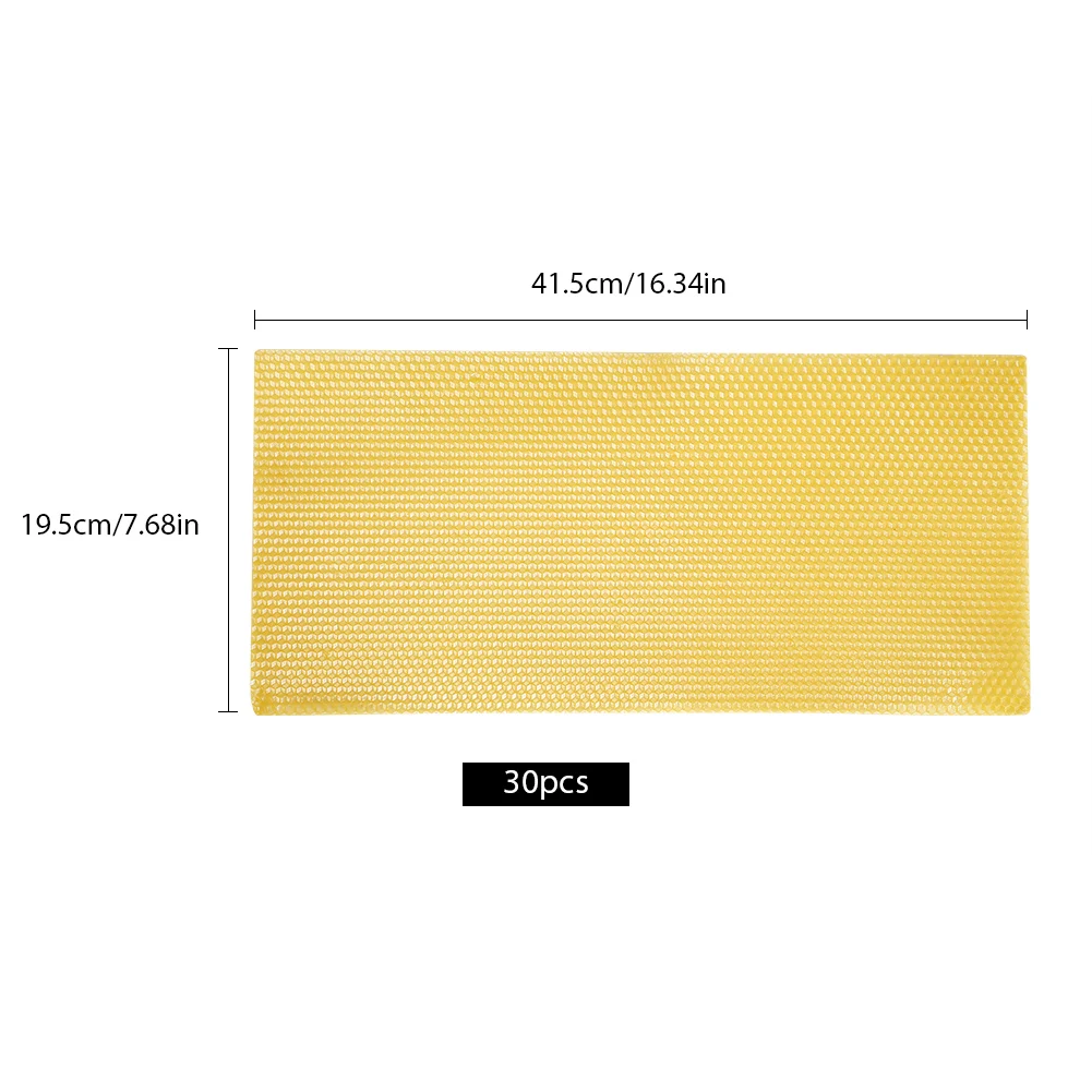 30PCS Honeycomb Foundation Bienenwachs Foundation Bienenzucht Box Foundation Bienenwachs Waben Blätter Imker Werkzeuge – Detail 5