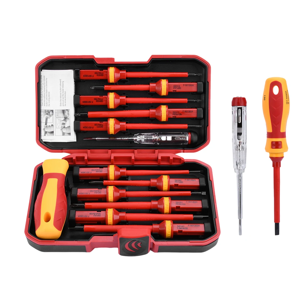 13PCS Insulated Screwdriver Household Circuit Tool Insulated Isolated Current Electrician Cross Plate Screwdriver Edge Tool Kit