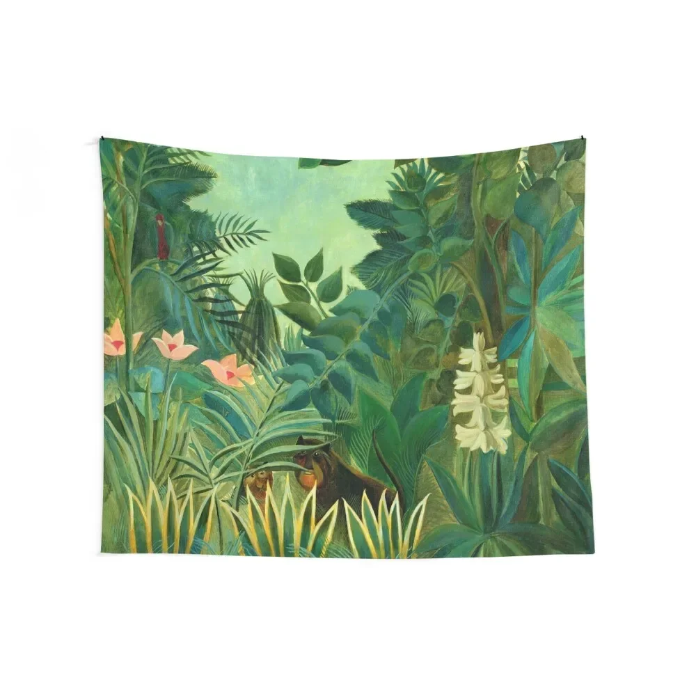 Henri Rousseau The Equatorial Jungle, 1909 Tapestry Bedroom Decoration Bathroom Decor Aesthetic Room Decors Tapestry