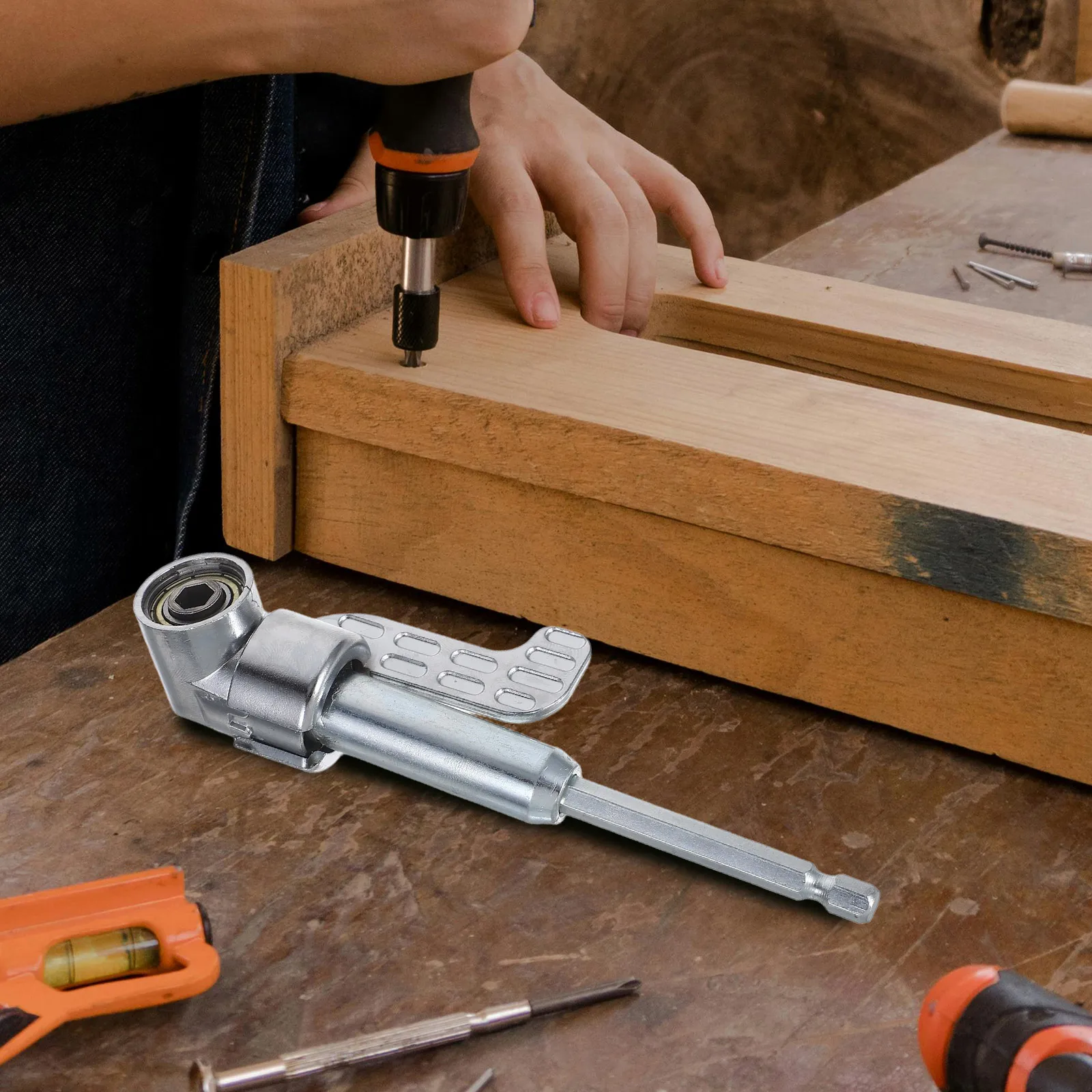 105 Degree Right Angle Driver Extension Hex Drill Bit Screwdriver Socket Holder Adaptor Power Tool Attachment for Tight Spaces