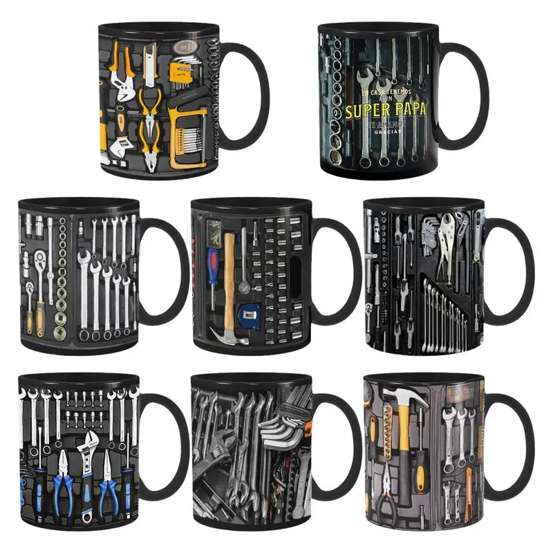 Funny Coffee Mug For Mechanics Mechanic Toolbox Set Mug Toolbox Coffee Cup Black Ceramic Mug For Coffee Creative Ceramic Mug