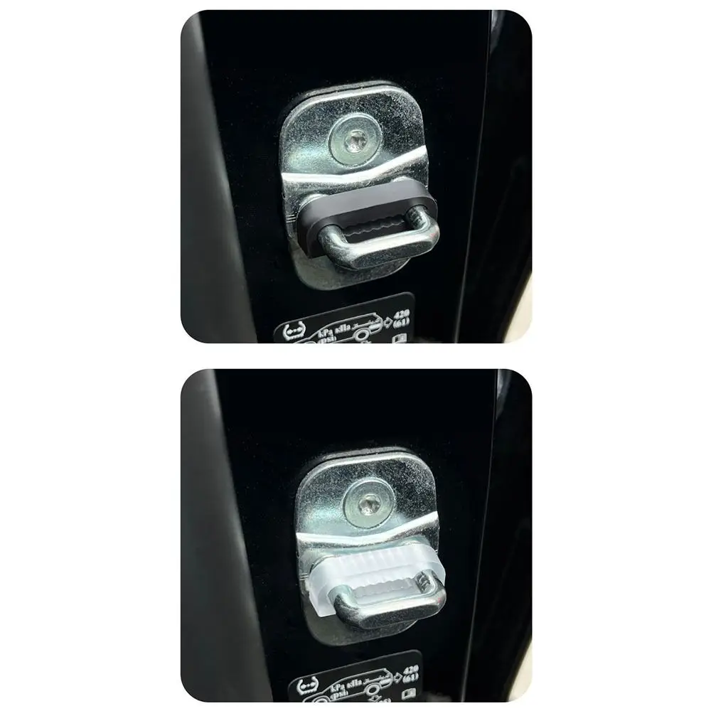 4pcs Silicone Car Door Lock Sound Deadener Buffer Seal Shock Absorber Car Door Lock Protector Pad Soundproofing