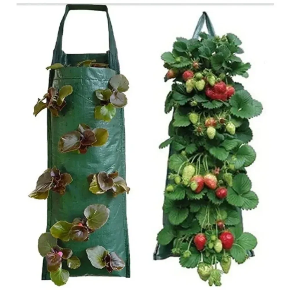 New 6-Hole Grow Bag Hanging Strawberry Upside Down Planter Tomato Potato Vegetable Flower Plant Grow Bags Garden Decoration