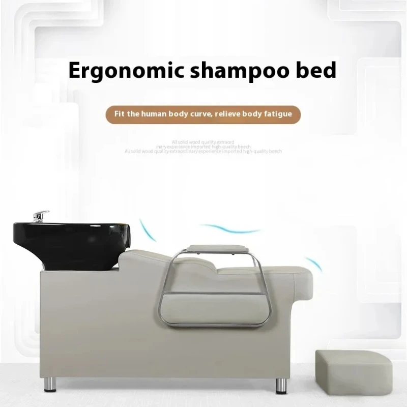 كرسي شامبو فاخر مغذي، دش احترافي إسكندنافي محمول مصمم لغسل الشعر، أثاث Cadeira De Barbearia