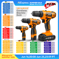 HILDA Electric Drill Cordless Screwdriver Lithium Battery  Mini Drill Cordless Screwdriver Power Tools Cordless Drill