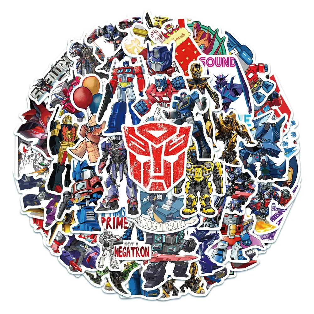 50Pcs Autobot Transformers Stickers for Laptop Motorcycle Car Skateboard Luggage Bike Waterproof Sticker Decals Kids Toys