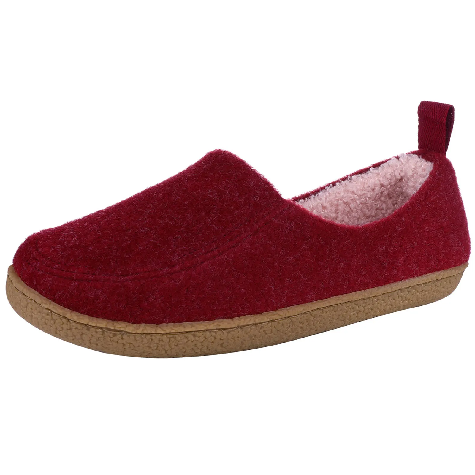 Pallene Winter Fur Cotton Slippers Warm Women Men Plush Heel Wrap Slippers Home Felt Cozy Shoes Indoor Soft Sole Non Slip Slides