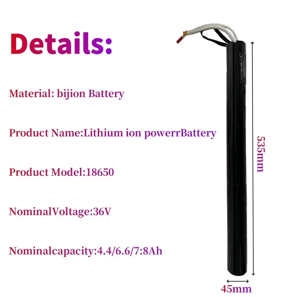 10S3P 18650 Lithium Ion For Carbon Fiber Scooter Battery 36V 4.4Ah/6.6Ah/7.8Ah Special Scooter Accessory