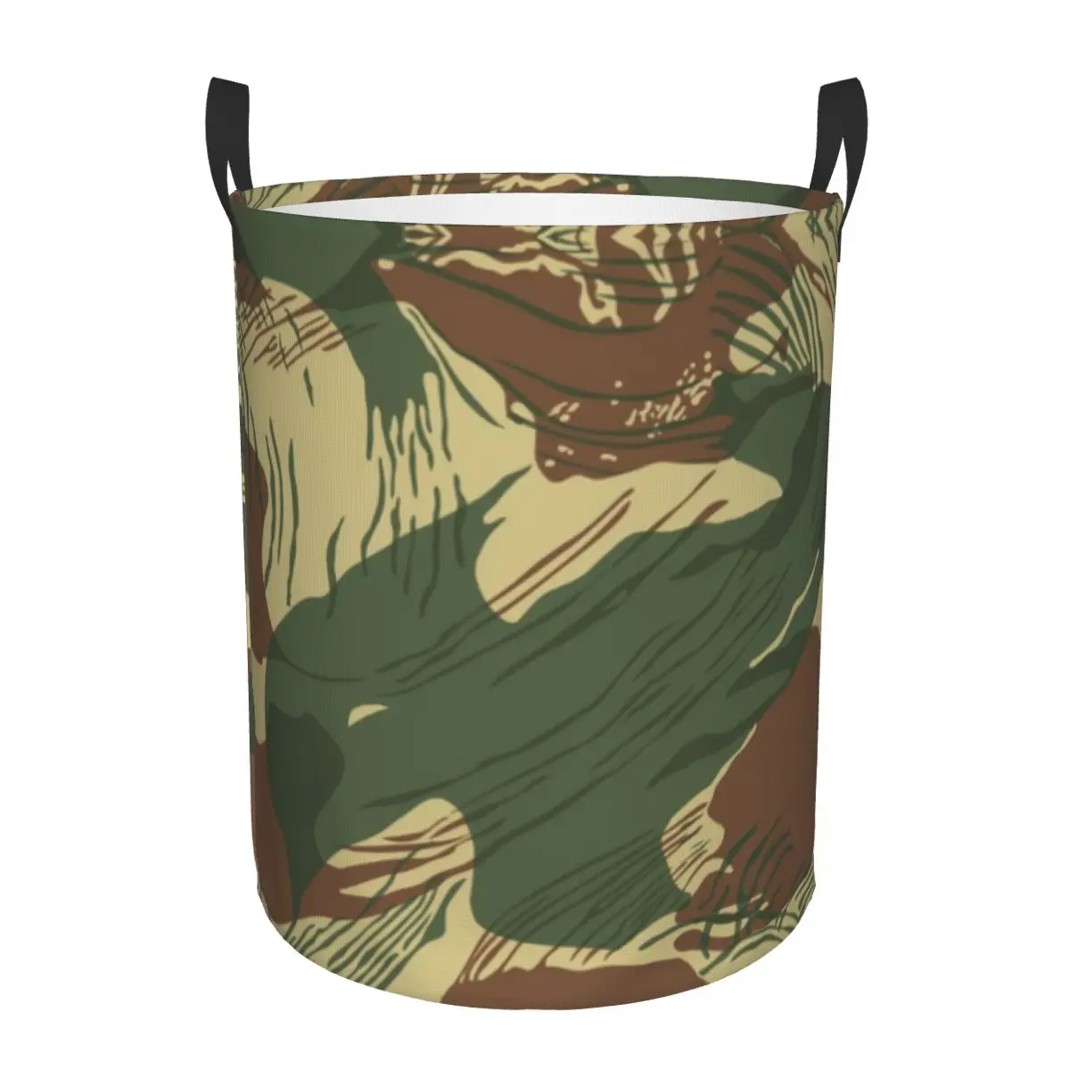 Custom Rhodesian Brush Stroke Camouflage Laundry Basket Collapsible Rhodesia War Army Clothing Hamper Toys Organizer