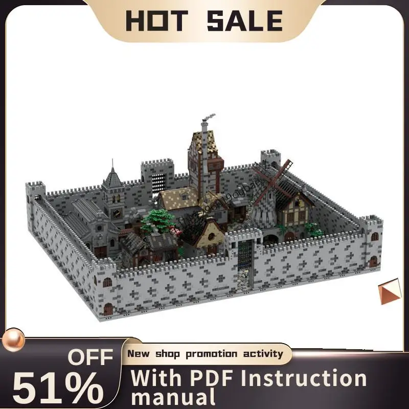 

Новый 26809 шт. Moc европейские средневековые модули с видом на улицу замок комплект модель Diy творческие идеи детские игрушки подарок на день рождения блоки