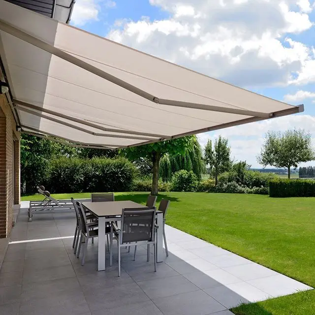 

Minimalist Modern Style Awnings Waterproof Windproof Durable Structure Sunshade Aluminum Alloy Frame Awnings Custom Size Color