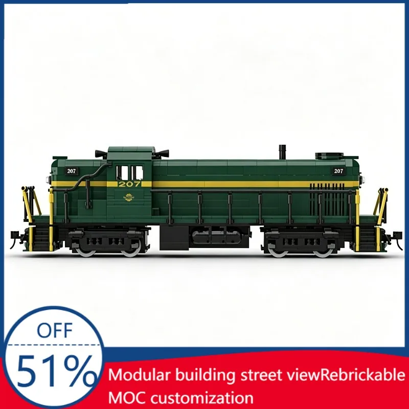 

Customize 1268 Pcs Alco RS-3 Rutland Custom Building Blocks Locomotive Model Educational Assembly Toy Collectors Festival Gift