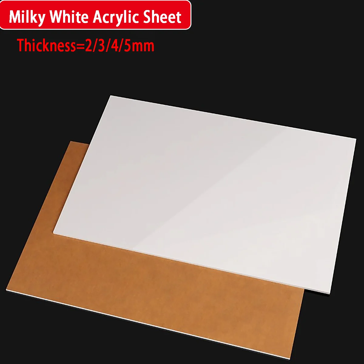 THK=2/3/4/5mm Milky White Acrylic Sheet - Opaque Plexiglass Panel Reflective Backdrop Partition Custom Processing