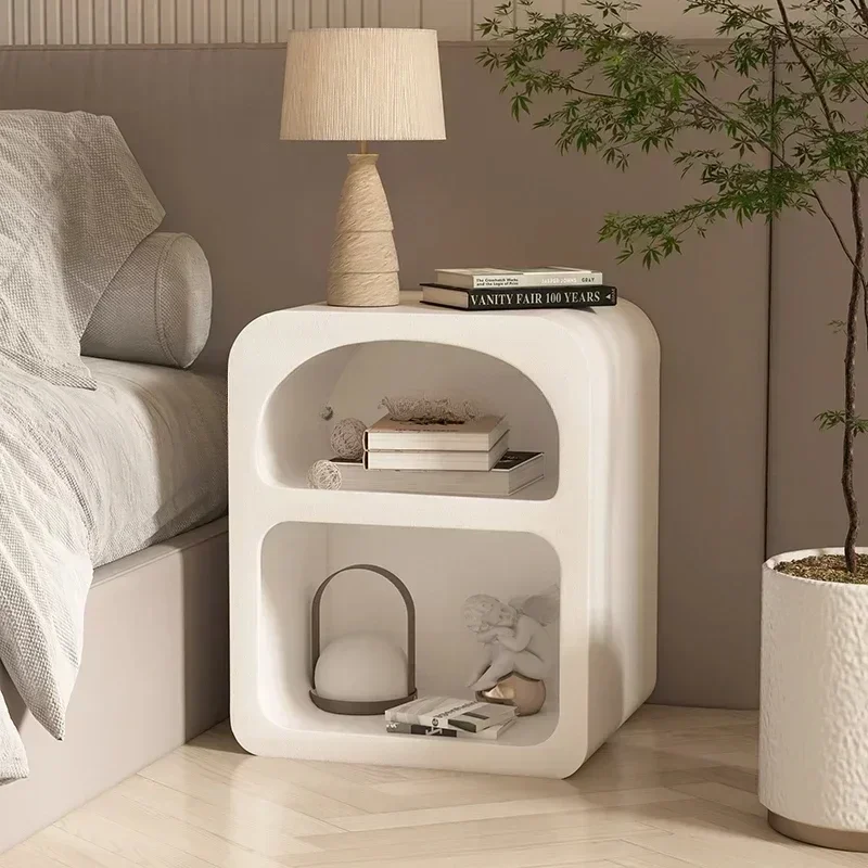 Italian White Nightstands Bedroom White Organizers Simple Bedside Table Luxury Center Makeup Small Home Furniture