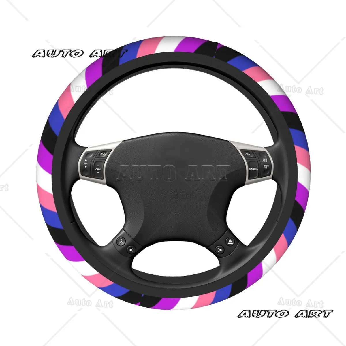 Genderfluid Flag Lgbt Pride Car Steering Wheel Cover 37-38 Rainbow Yaoi Steering Wheel Protective Cover Fashion Car-styling