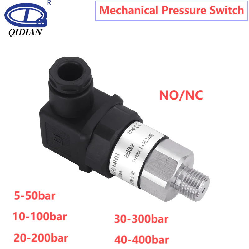 

40-400bar Standard Mechanical Pressure Switch Stainless Steel Diaphragm Adjustable Oil Water Diaphragm Piston Pressure Control