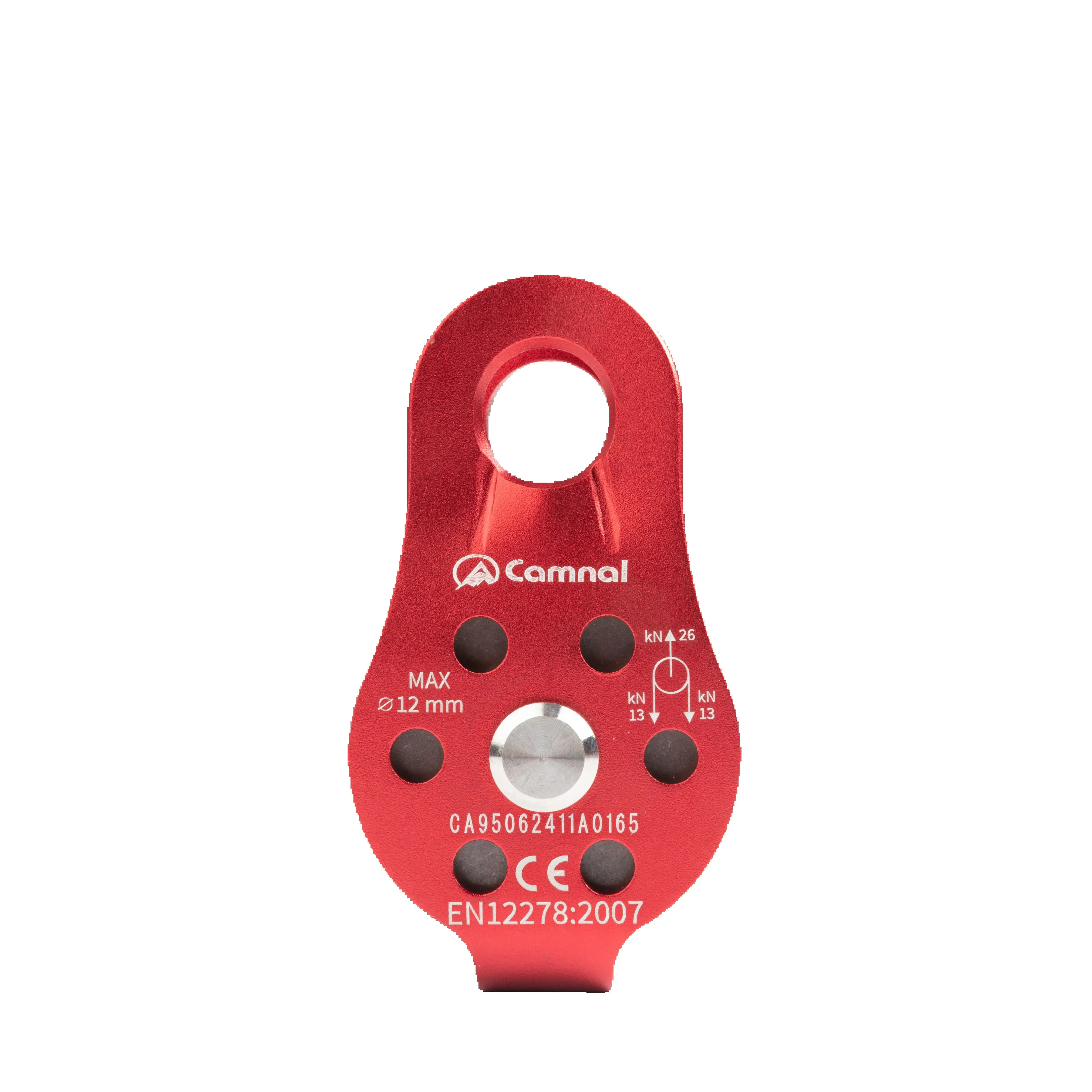 26KN Climbing Aluminum-magnesium-zinc Alloy Universal Pulley with Hanging Point for High-altitude W for High-altitude Working
