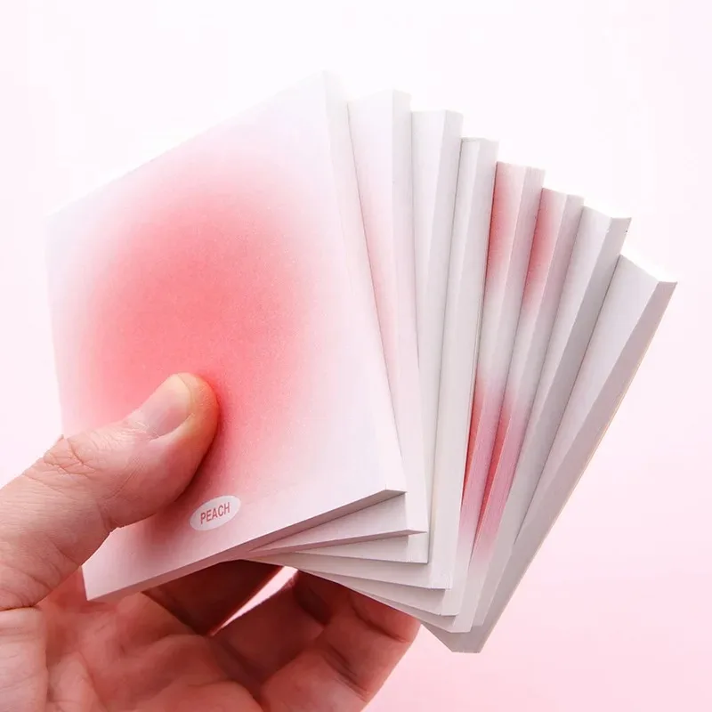 1 Piece Adhesive Cute Gradient Color Kawaii Sticky Notes Notepad Memo Pad Office School Supplies Stationery Sticker
