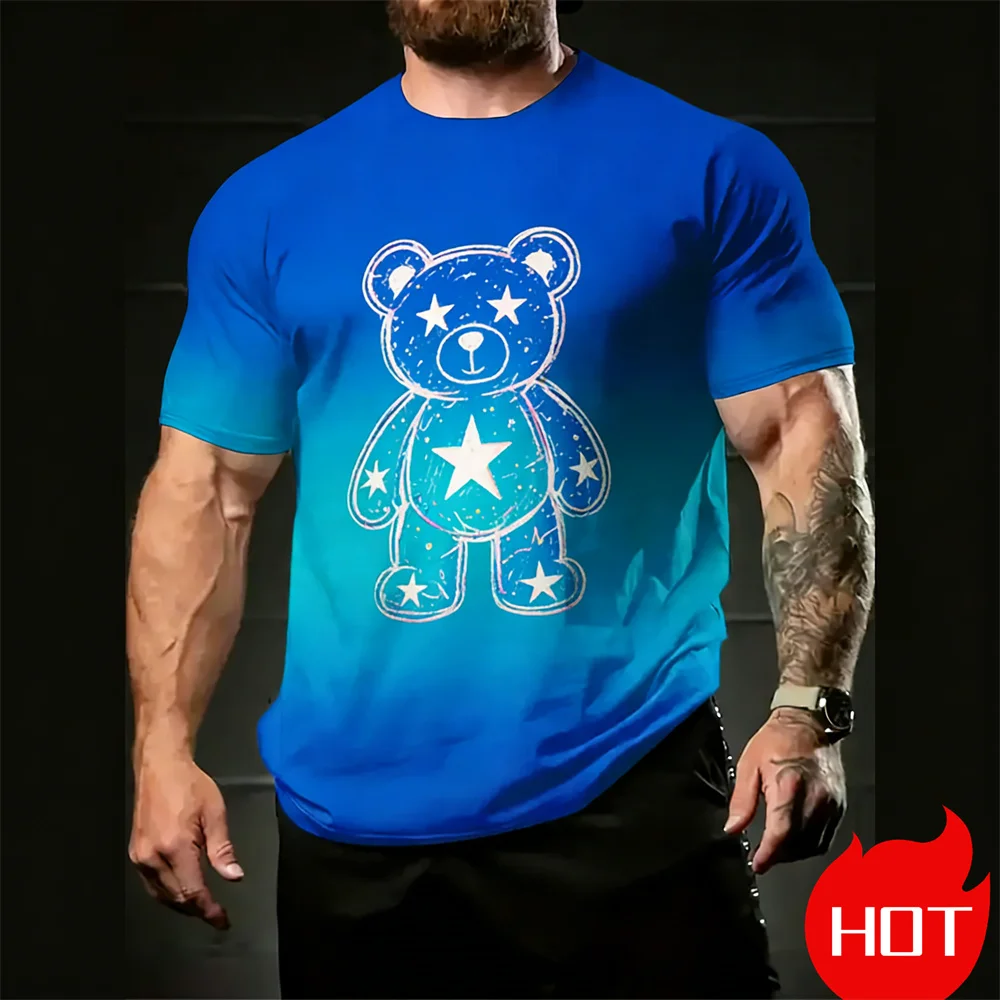 

Summer men's graphic t shirts Cartoon Animal Printed T-shirt ventilate round-neck T-shirt New graphics t shirt for man clothing