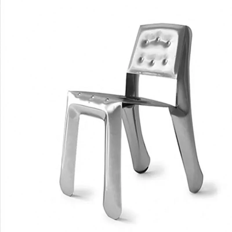

Stainless steel dining chair, back chair, high-end metal decorative stool