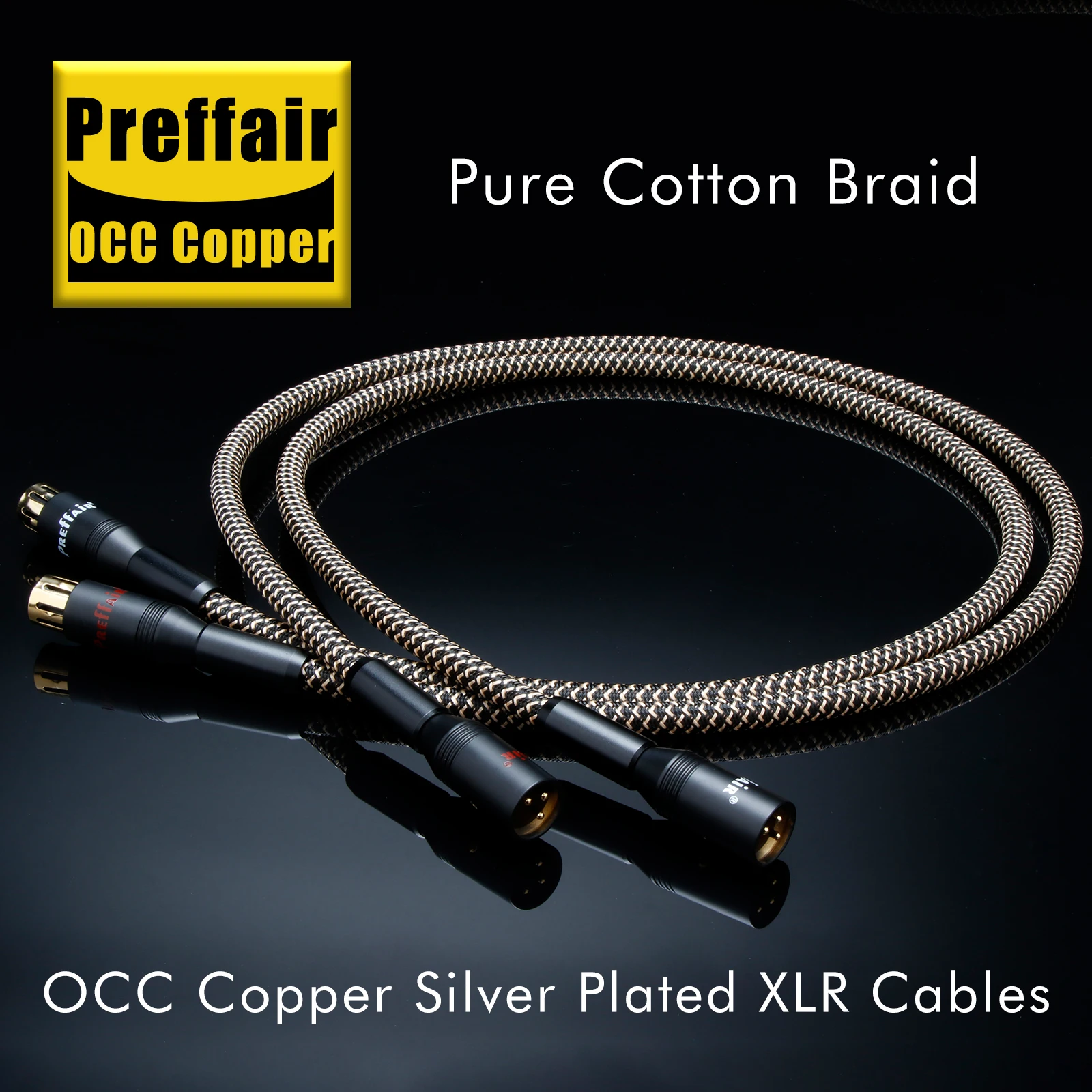 Preffair X407XR1805 4Core Silver Plated XLR Audio Cable 3Pins Balanced Cable for Audiophile AMP/DAC/CD