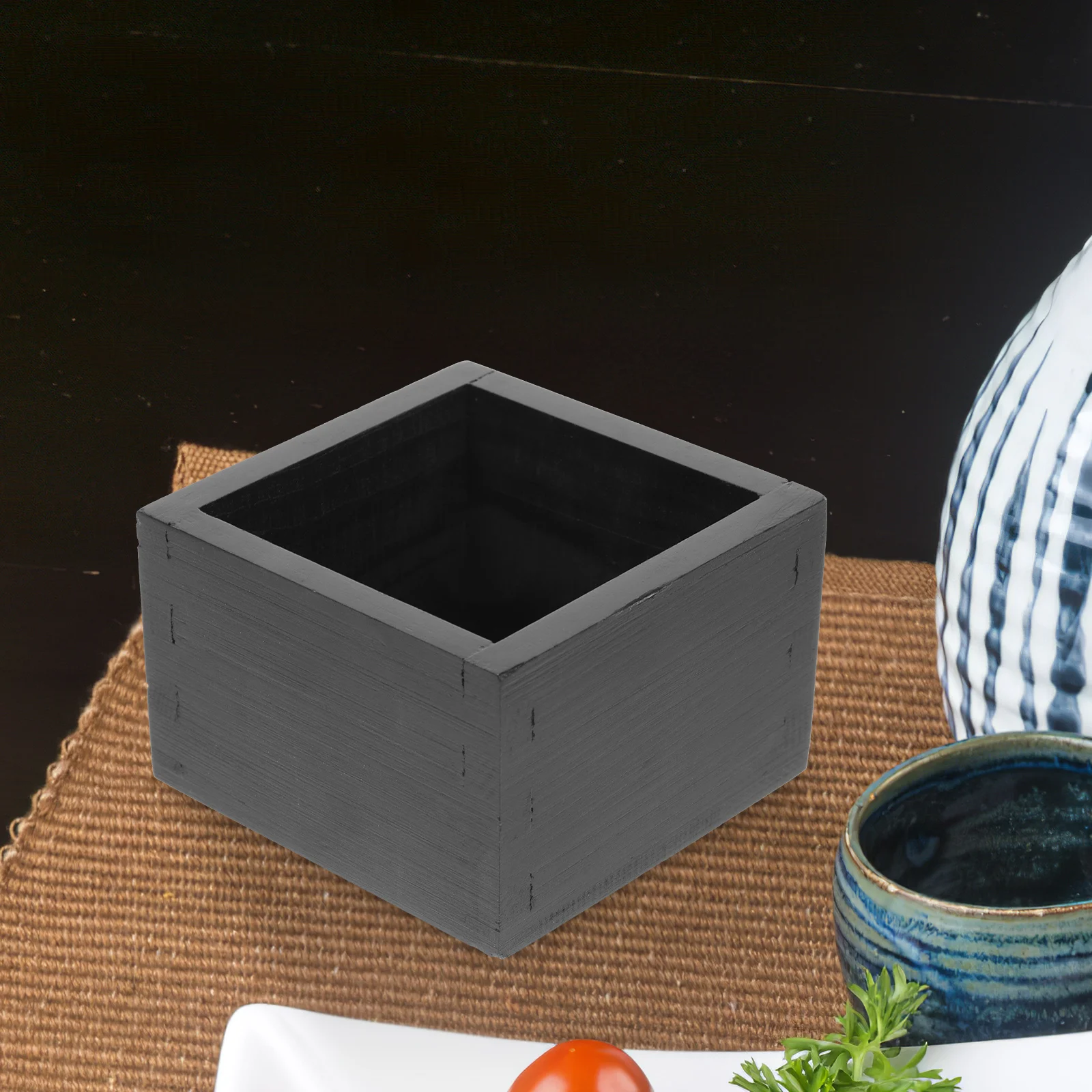 

Wooden Sake Box Storage Holder Tea Cups Japanese Style Portable Mugs Lightweight Wood Material Jewelry Storage