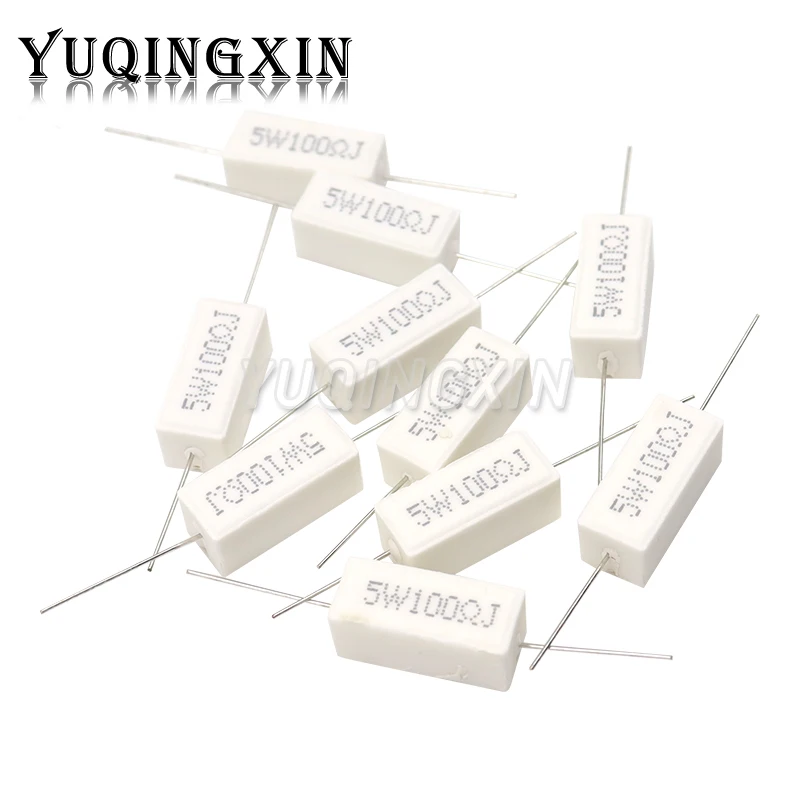 10pcs 5W 5% Cement Resistor Power Resistance 0.1 - 10K 0.1R 0.5R 1R 10R 100R 0.22 0.33 0.5 1 2 5 8 10 15 20 25 30 100 1K 10K ohm