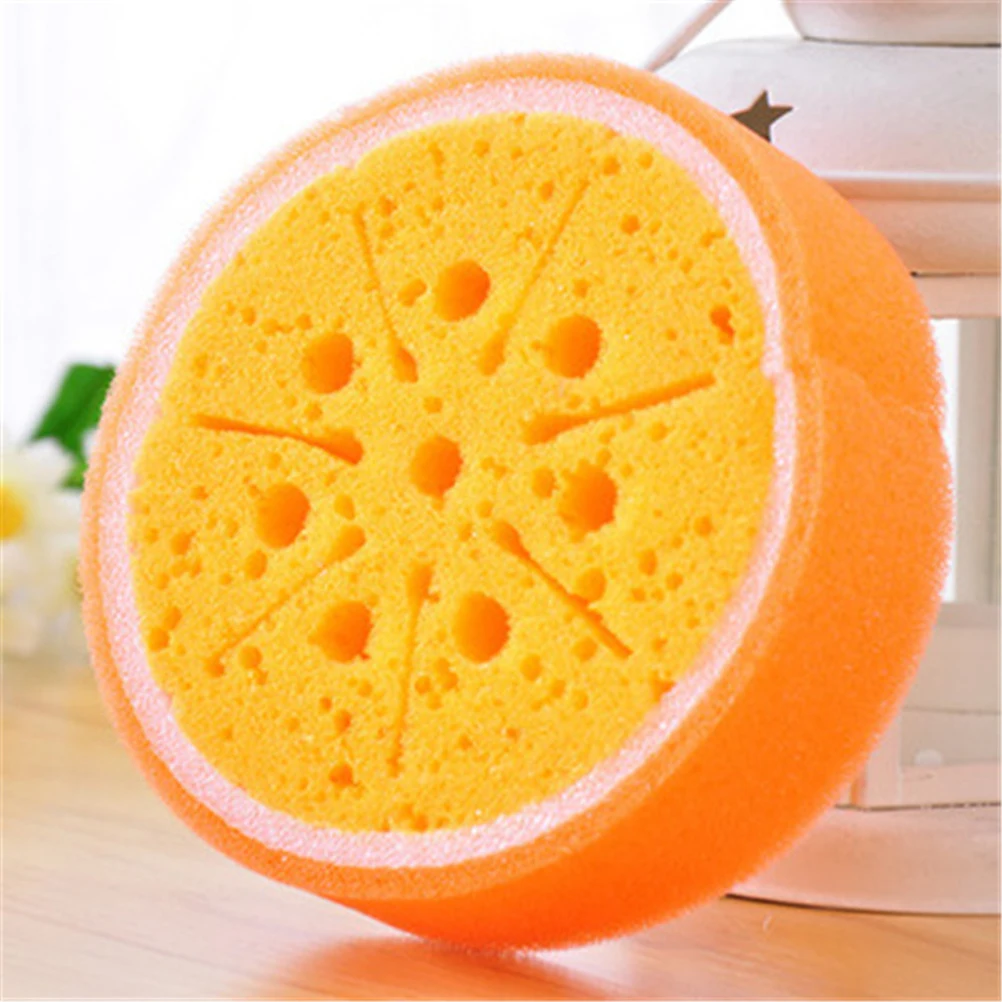 4Pcs Fruit Sponges Pack of 4 Adorable Bathing Sponges for Toddlers Lightweight Compact for Travel Multi Layer Cleansing Design