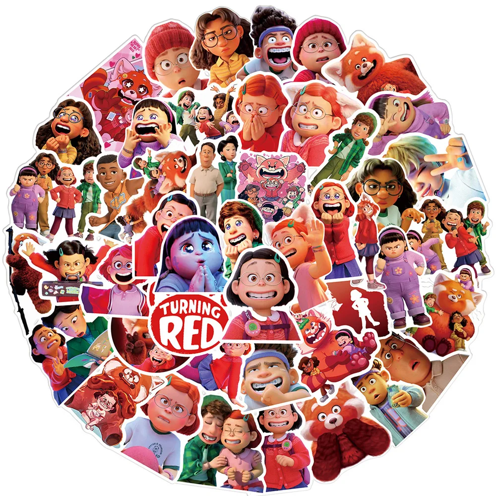 10/30/50pcs Disney Turning Red Panda Stickers Cute Cartoon Decal Decoration Scrapbook Laptop Phone Diary Toy Sticker for Kids