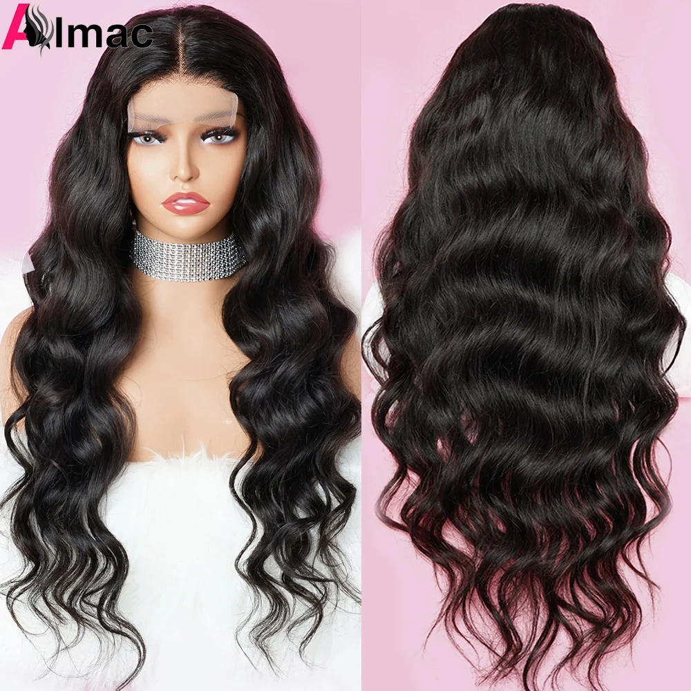 Body Wave 13x4 Transparent Lace Frontal Human Hair Wigs 180% Density Raw Indian Remy Hair 4x4 Closure Wig For Women