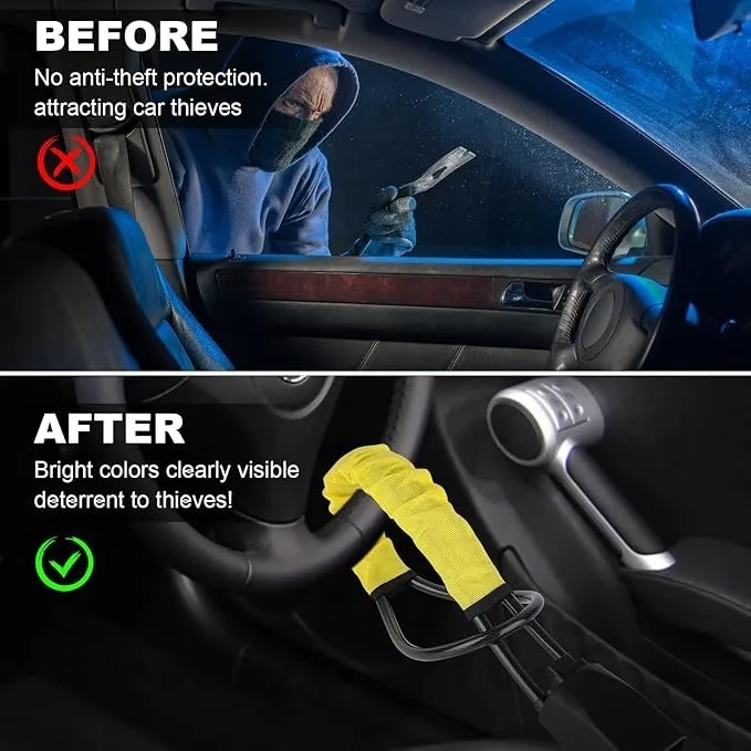 Universal Car Anti Theft Steering Wheel Lock Steel Cable Immobilizer Seat Belt Safety Lock Security Protect for Vehicles Lock