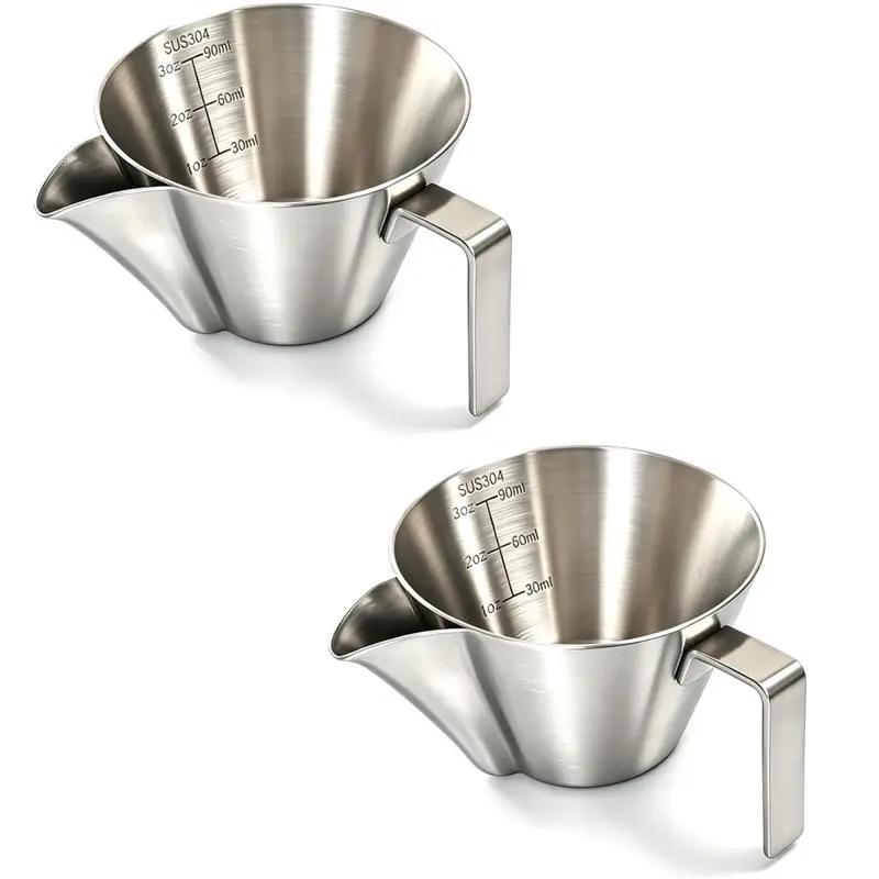 AB66-Coffee Filter Basket-3.04Oz, Espresso Filter Cup-Stainless Steel(Silver), 304 Food Grade 90Ml Removes 90% Coffee Oils
