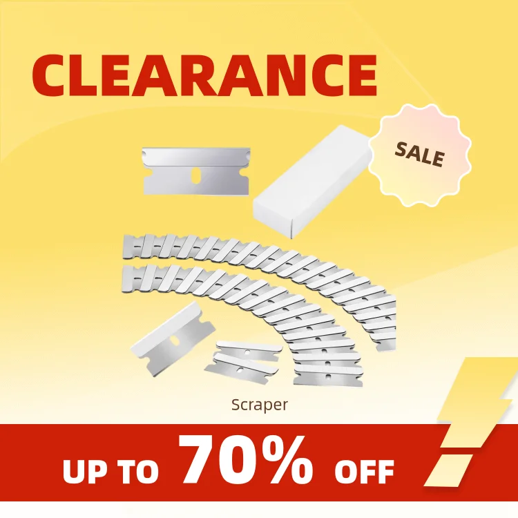 Clearance_100pcs Razor Blades Scraper Metal Glass Glue Cleaner Remover Replacement Cutter Blades Carbon Steel Blade Car Tinting