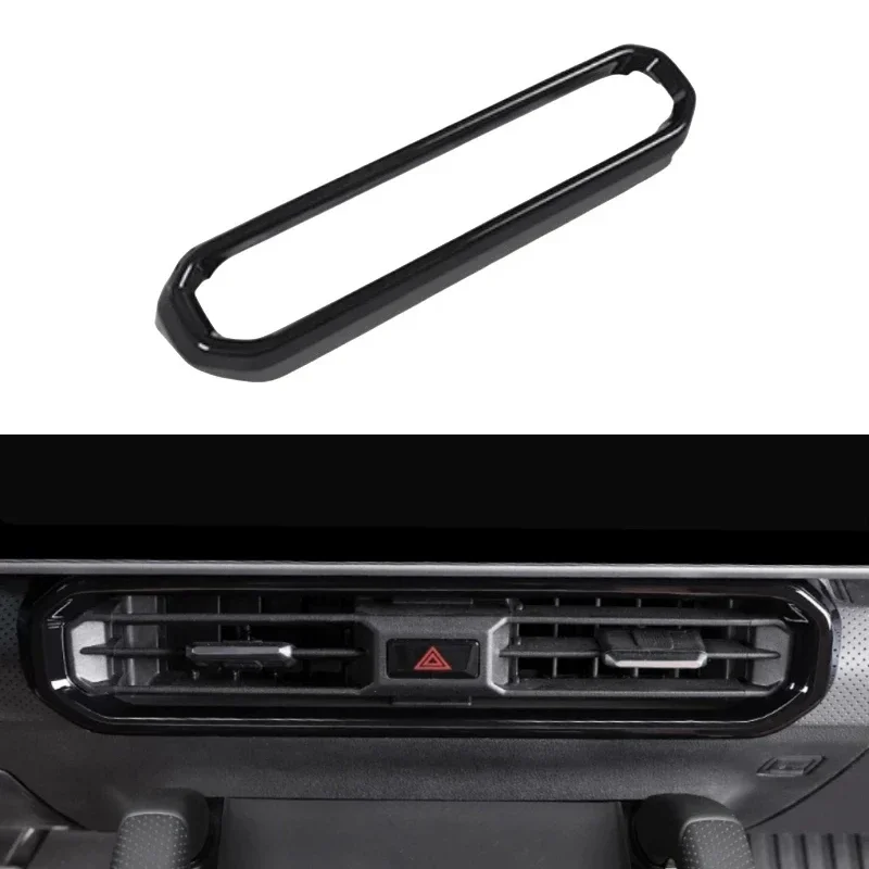 Car Air Outlet Frame Fit for Jetour Traveller T2 2023-2025 Center Control Air Outlet ABS Black Warrior Car Interior Accessories