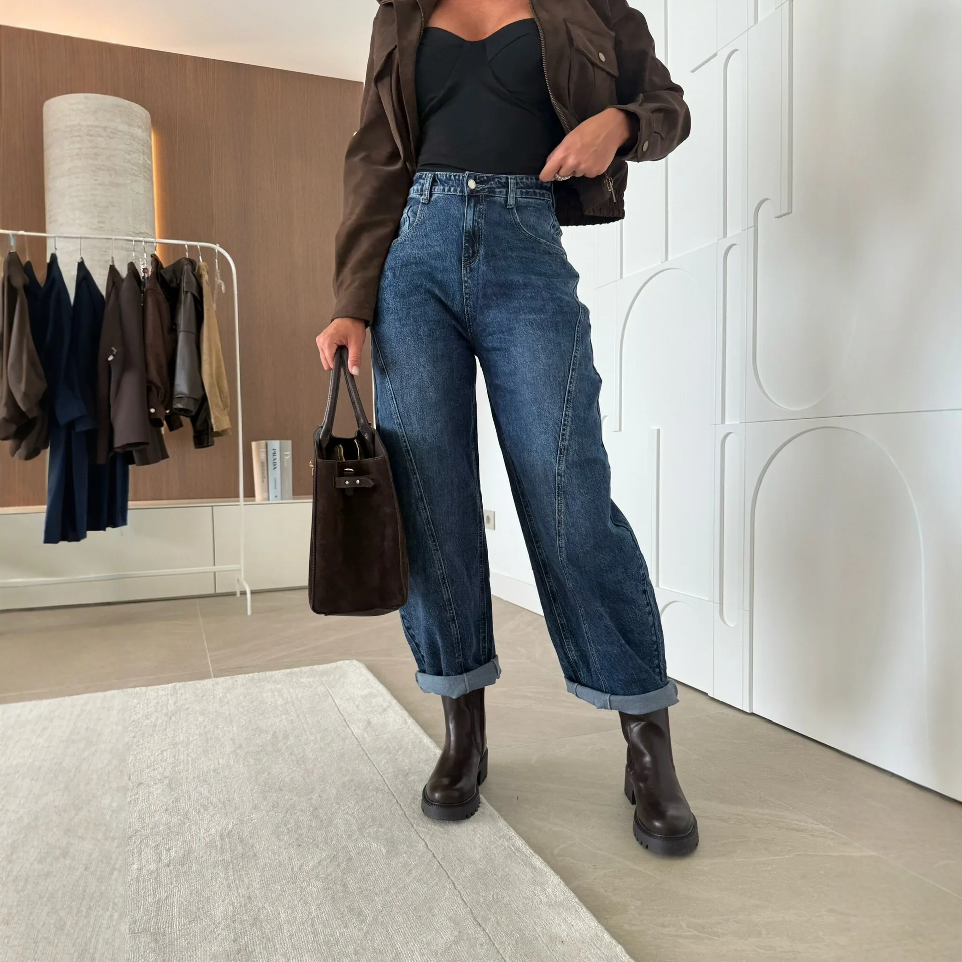 

2025 Autumn Street Trendy Casual Loose Women's Jeans 89239