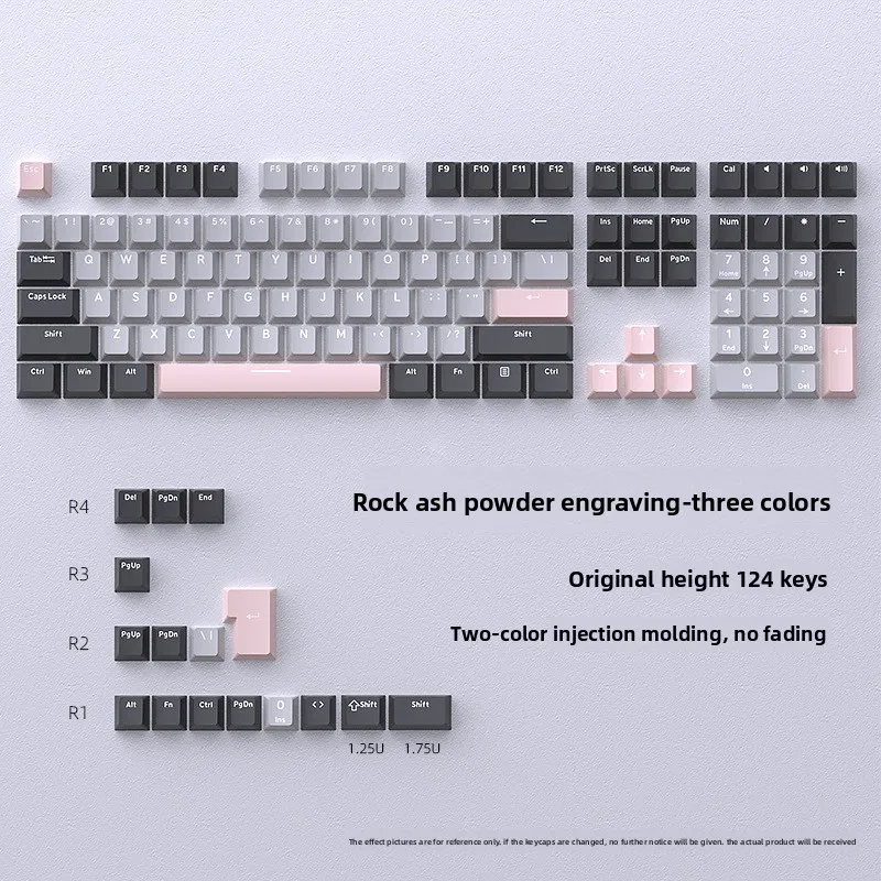 2027 Three-Color PBT Keycaps 124 Keys Cherry Profile for Magnetic Switch Mechanical Keyboard DIY Keycap for MX Switch Keyboard