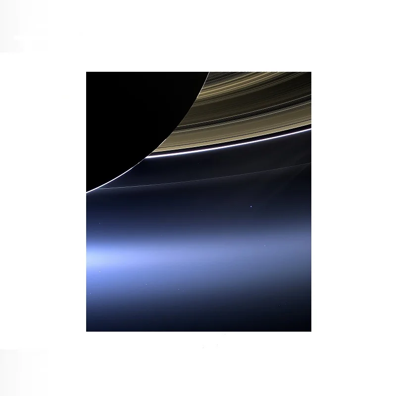 Earth from Saturn’s Rings Saturn Cassini Space Stars Photo, Art Print Canvas Poster, Living Room Decor, Home Wall Picture