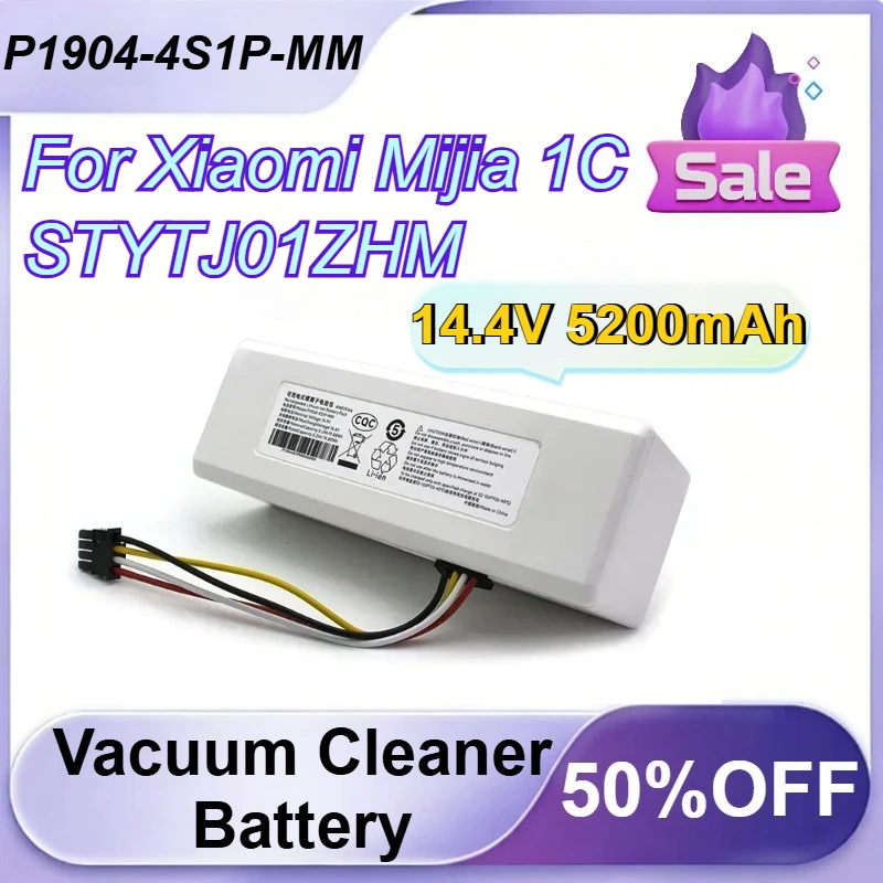 

P1904-4S1P-MM 14.4V 5200mAh Robot Vacuum Cleaner Battery for Xiaomi Mijia 1C STYTJ01ZHM Rechargeable Battery