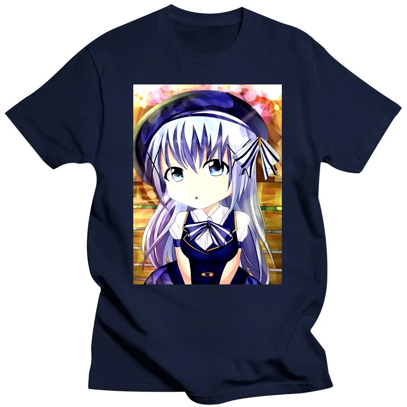 Gochuumon Wa Usagi Desu Ka T Shirt Kafuu Chino T-Shirt Short-Sleeve Percent Cotton Tee Shirt Funny Tshirt