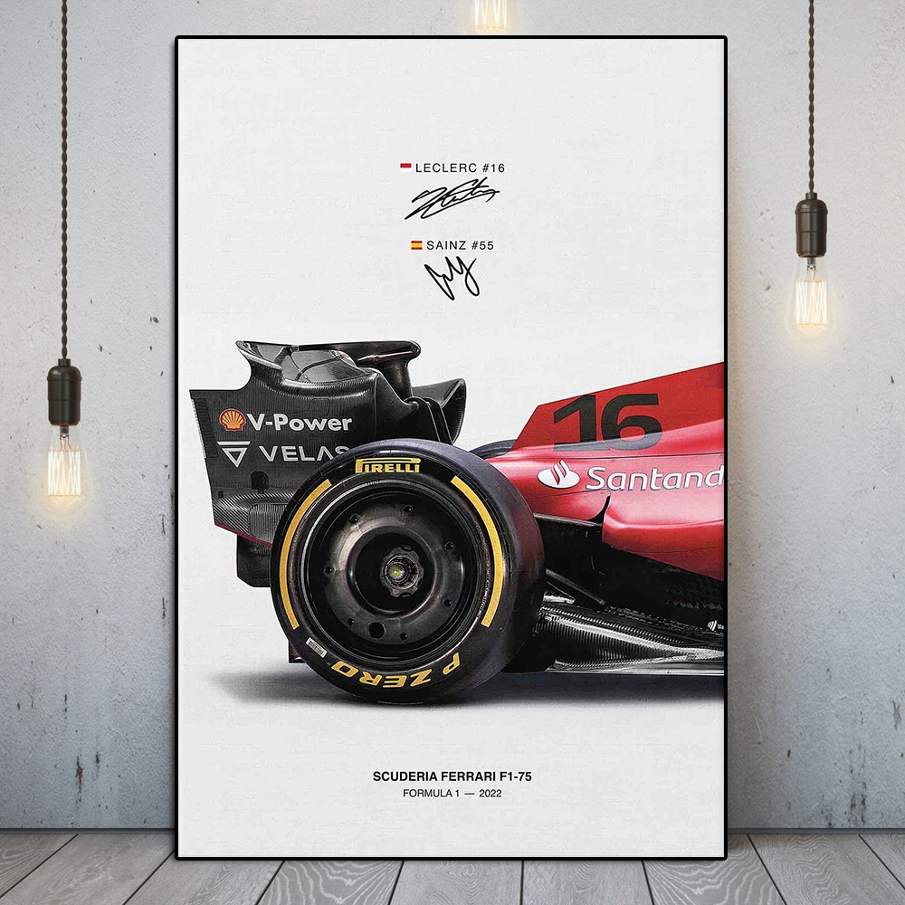 Formula Grand Prix Racing Leclerc Poster Racer Sainz Race Car Canvas Painting Motorsport Wall Art Sports Car Club Home Decor