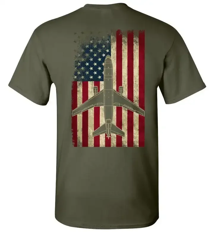 Vintage American Flag KC-10 Extender Tanker T-Shirt. Summer Cotton Short Sleeve O-Neck Mens T Shirt New S-3XL