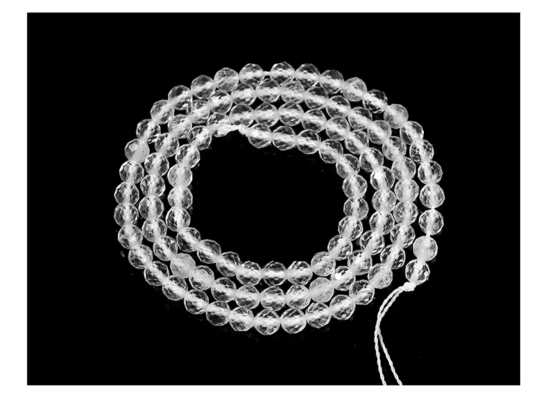 2 3 4mm facettierte Naturquarzperlen, runde lose Zwischenperlen für die Schmuckherstellung, DIY-Halsketten- und Armbandzubehör, 15 Zoll. – Detail 11