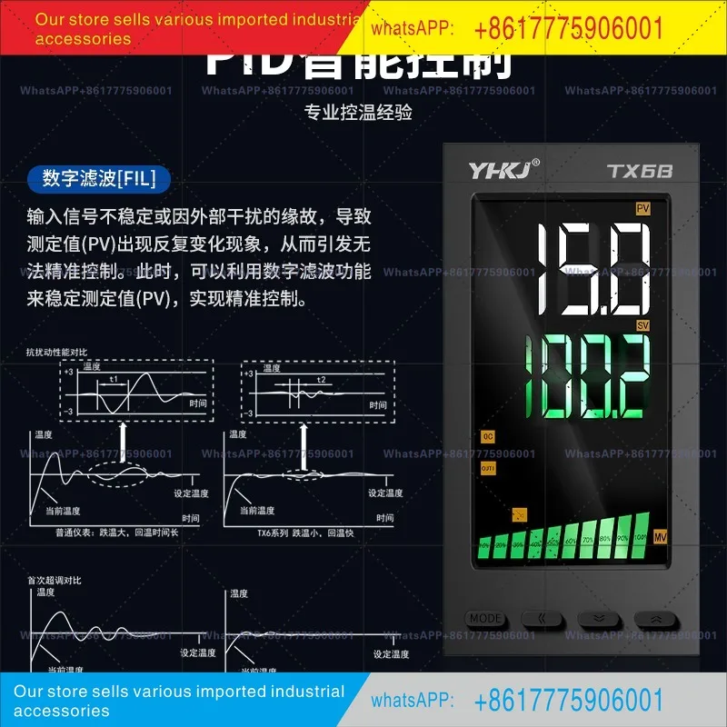 TX6 intelligent digital display multi-input PID temperature adjustment controller transmitter 0-10V communication 485