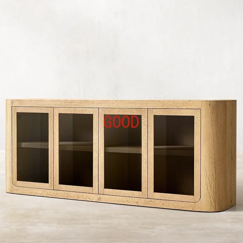 American Country Retro Solid Wood Sideboard Medieval French Simplicity Entrance Cabinet Locker