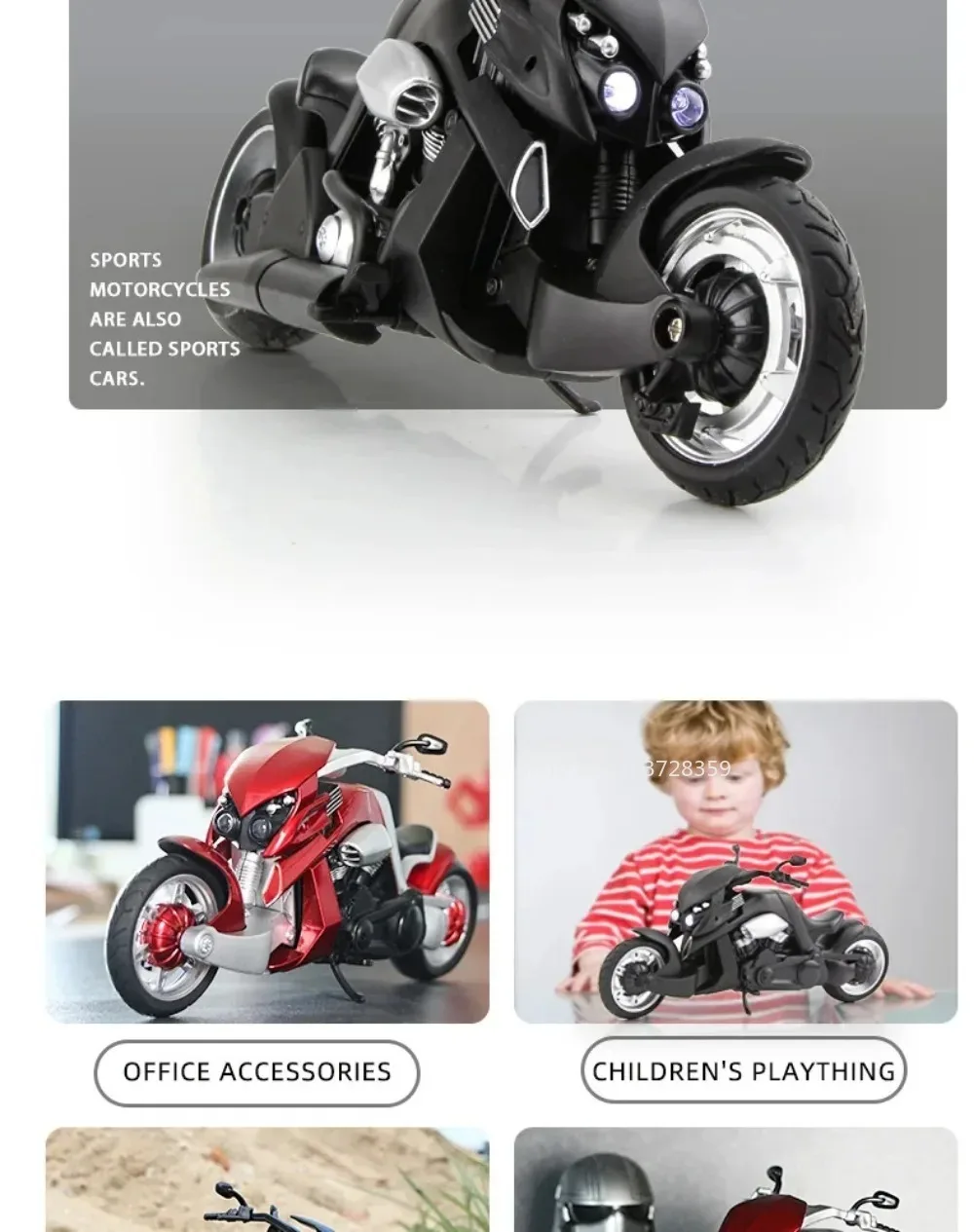 Maßstab 1:12 R3 V-REX Motorrad Modell Spielzeugauto Metallgehäuse Gummireifen Verknüpfung Lenkmotor Modelle Kinder Hobby Spielzeug – Detail 16