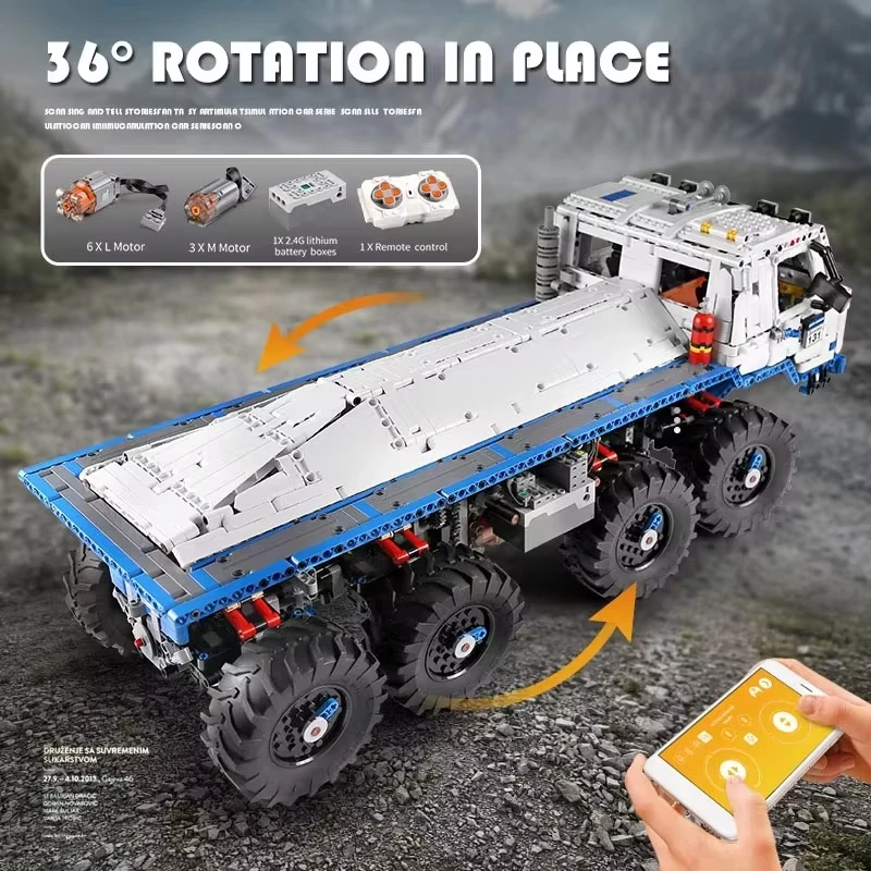 MOLD KING 13144 การวิเคราะห์อาคารบล็อก 8x8 Off-road รถบรรทุกรุ่น MOC อิฐของเล่นเด็กคริสต์มาสของขวัญ