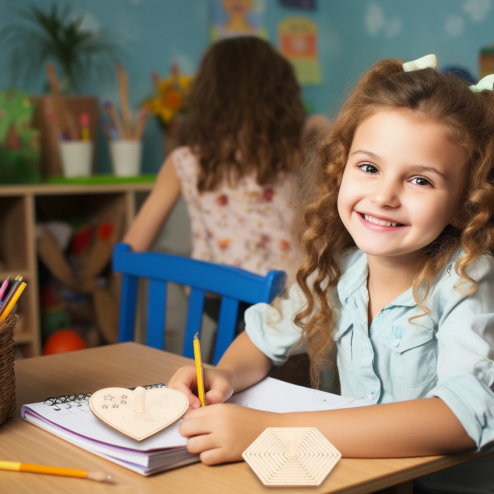 

10 шт. деревянные поделки с гироскопом, пустой рисунок «сделай сам», неокрашенный детский креативный образовательный подарок ручной работы, забавные обучающие принадлежности, гладкий, безопасный
