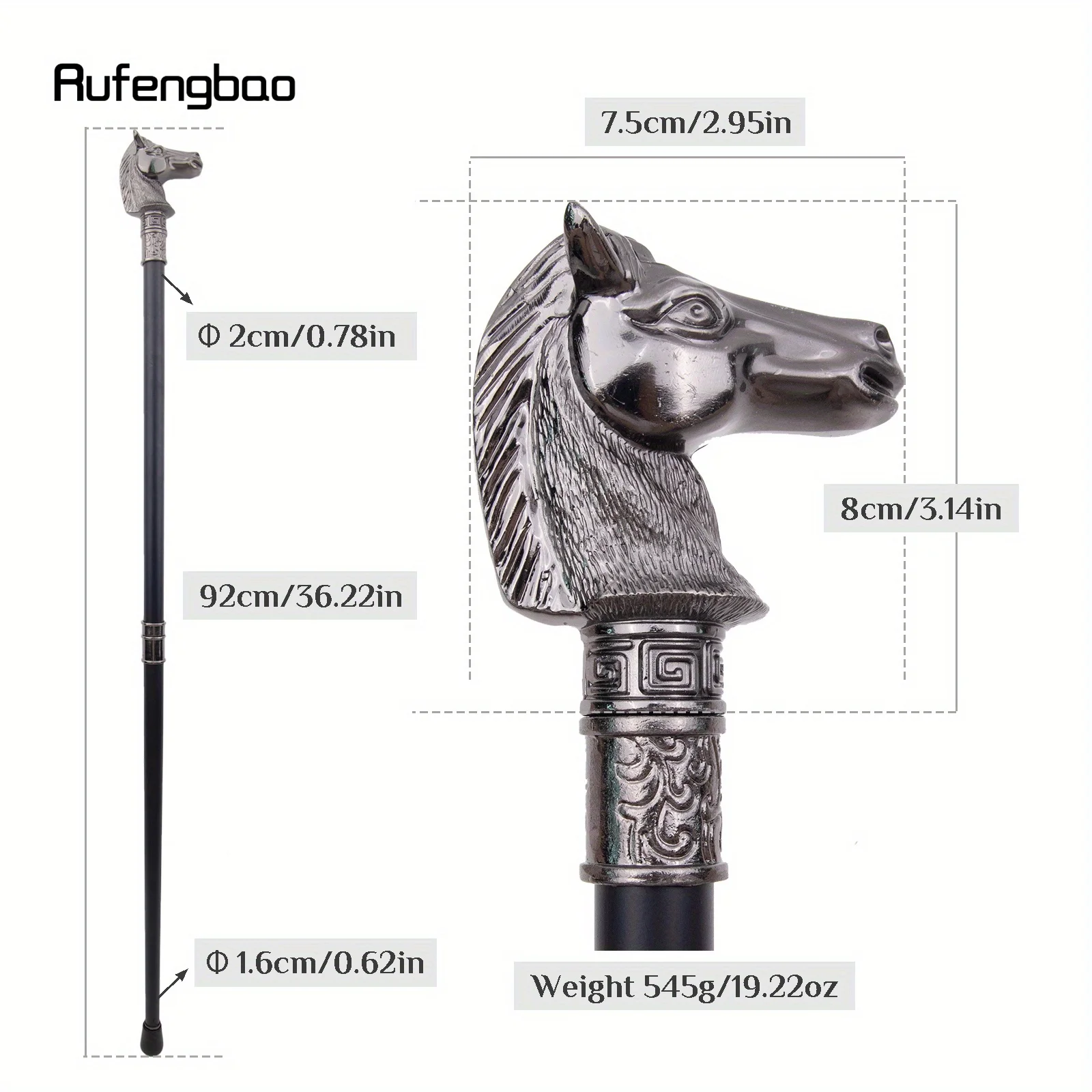 سباق الحصان الخشن رئيس الحيوان موضة عصا للمشي ديكور Cospaly خمر حفلة قصب Crosier أداء المرحلة قصب 93 سنتيمتر